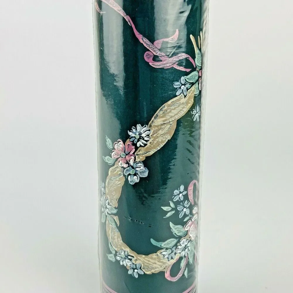 Wallpaper Border Dark Green Pink Heart Ribbon Moody Romantic Cottage Grandma